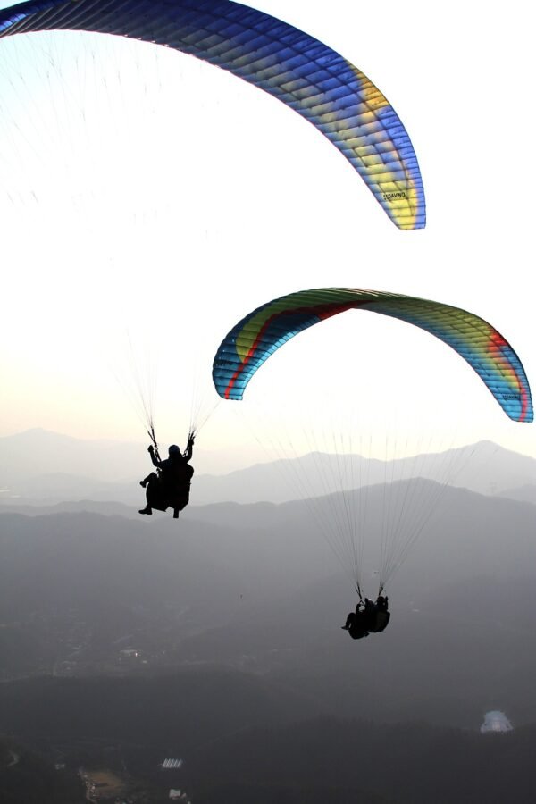 gliders, paragliding, tandem paragliding, south korea, paragliders, recreational sports, adventure sports